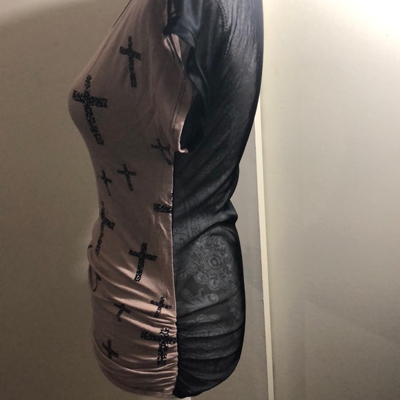 Medium nude and black fashion top - Picture 2 of 4